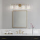 Norah 4 Light 32 inch Vintage Brass Vanity Light Wall Light